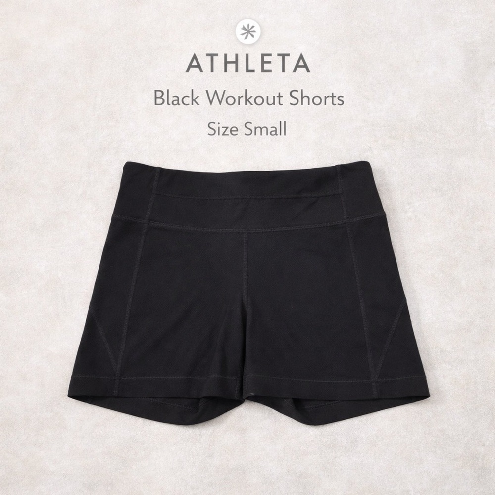 Athleta Black Athletic Shorts High Rise Workout Running Shorts Size Small